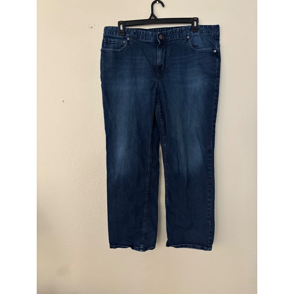 Calvin Klein Jeans Mens 40x30 Straight Leg Dark Wash Blue Stretch  Pants A1209